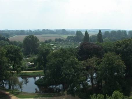 Krefeld : Wasserburg Linn, Blick vom Aussichtsturm aus